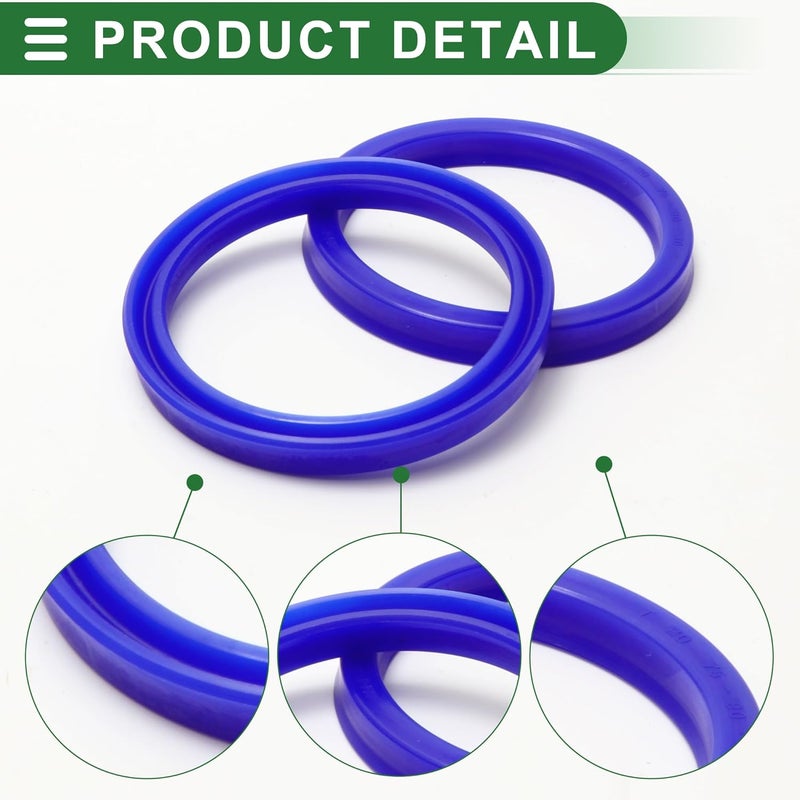 TUCKBOLD Universal Oil Seal UN Lip Seal Ring Rotary Shaft Seal 75x90x10mm High Pressure TPU Blue 5 Pcs - Image 5